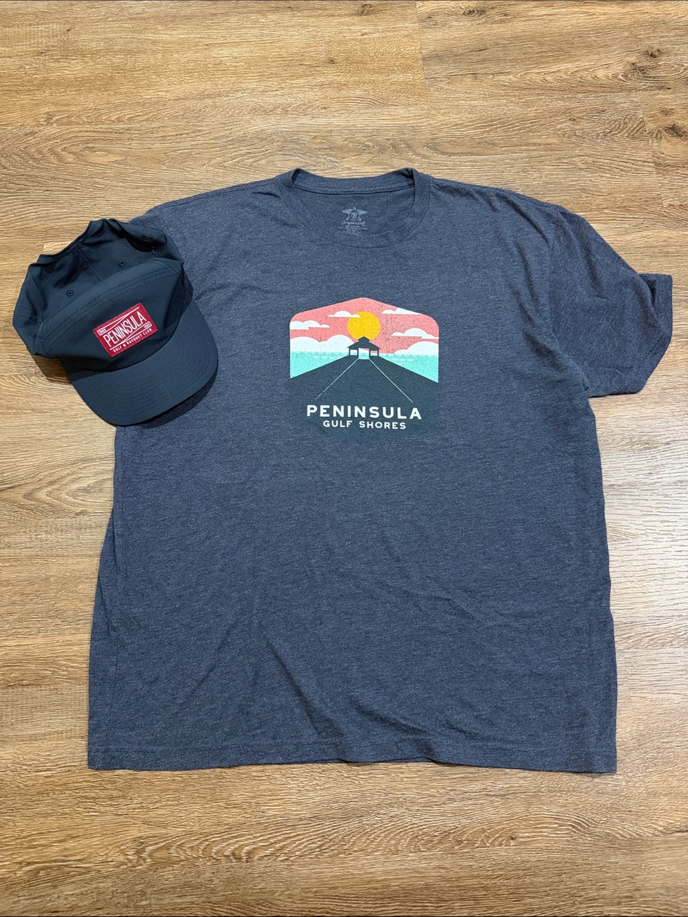 Gulf Shores Peninsula Golf & Racquet Club  Men's Navy Graphic Tee and Hat Bundle